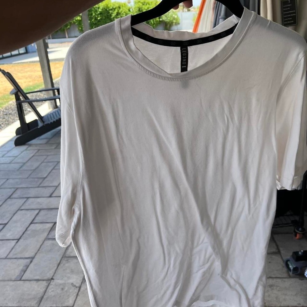 Leg3nd Men's White Lightweight Tee‎ Sz L Basic Streetwear